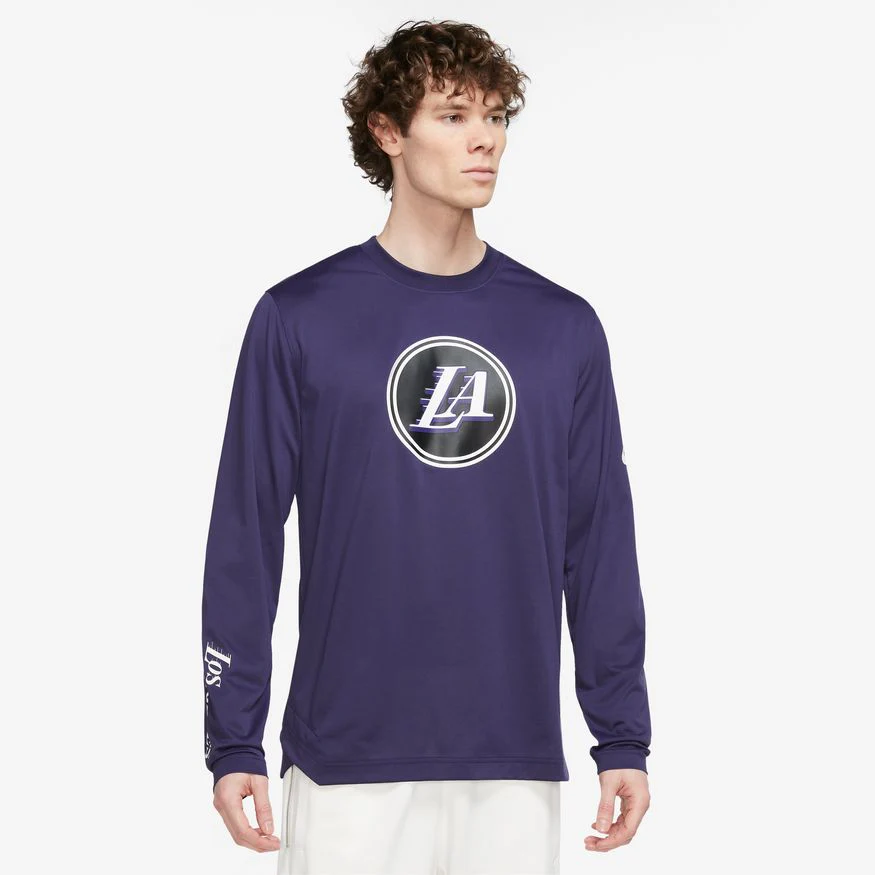 Lakers City Edition 22 Long Sleeve Top Pregame - Image 3